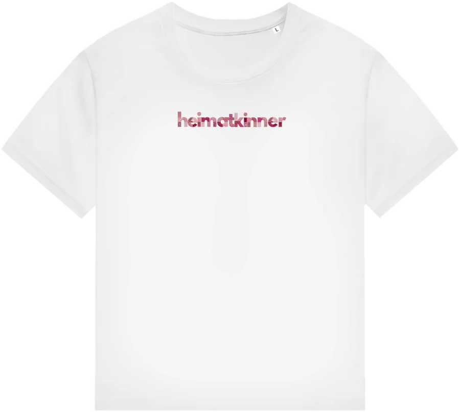 Emsland-Shirt „Teepott & Trecker“ – Pink – Vorderseite mit heimatkinner-Schriftzug